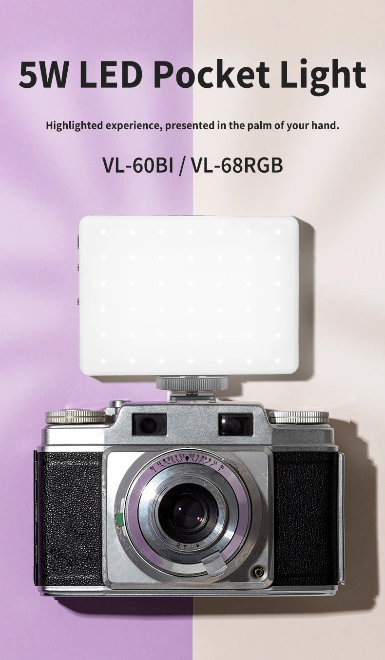 Portable RGB LED Video Light for Live Streaming and Vlogging