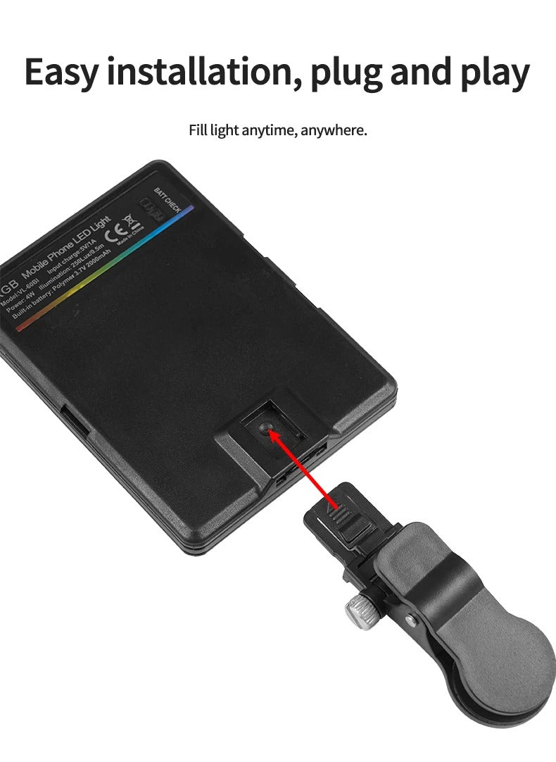 Portable RGB LED Video Light for Live Streaming and Vlogging