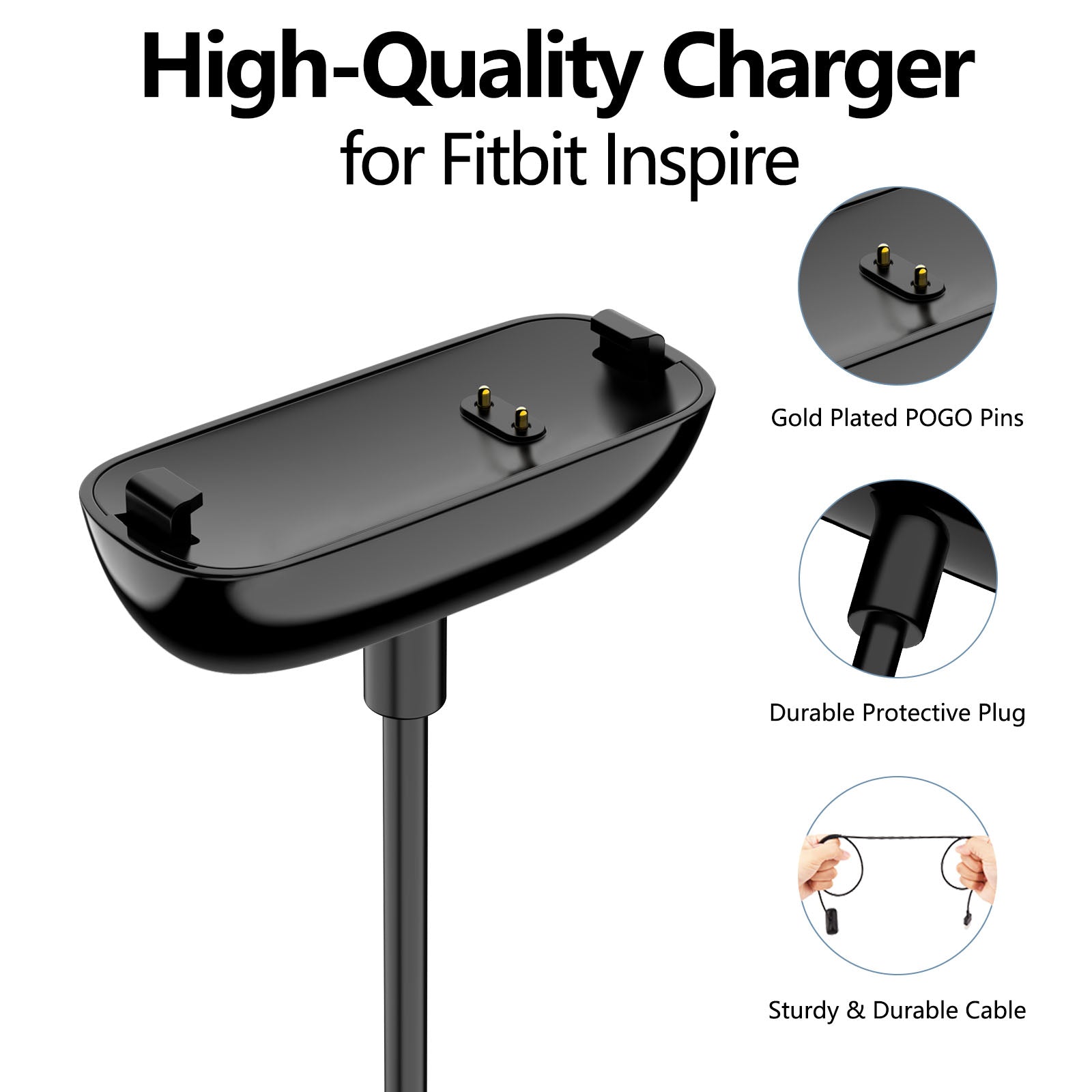 Fitbit Inspire/ACE Series USB Charger Cable - 100cm Dock Clip