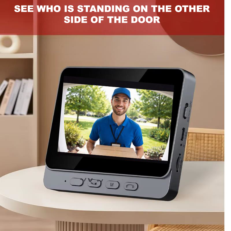 Smart WiFi Video Doorbell 4.3" Screen HD Camera with Two-Way Audio